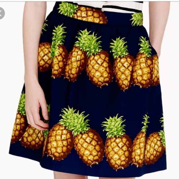 🔥🔥🔥J. CREW Spring Pineapple skirt with pockets 0 - Picture 4 of 13
